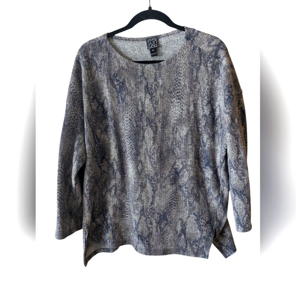 Clara Sun Woo Python‎ Snake Print Sweater Top Size XL